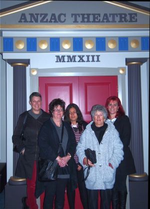Josie Scott with Patrons at The Anzac Theatre Dargaville